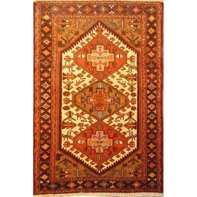 One Of The Kind Persian Hamedan Rug 4'9" x 3'2"